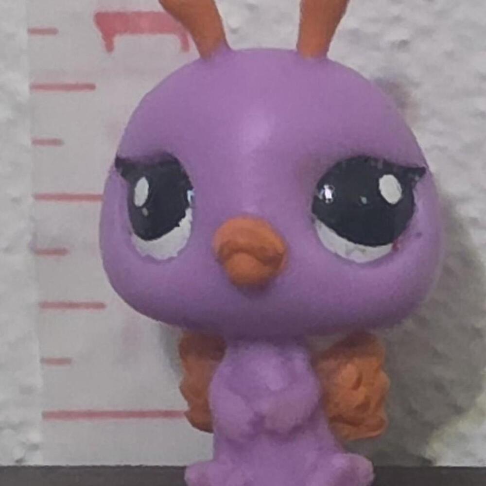 littlest pet shop bird fairy purple figurine with orange antennae #alien #collec